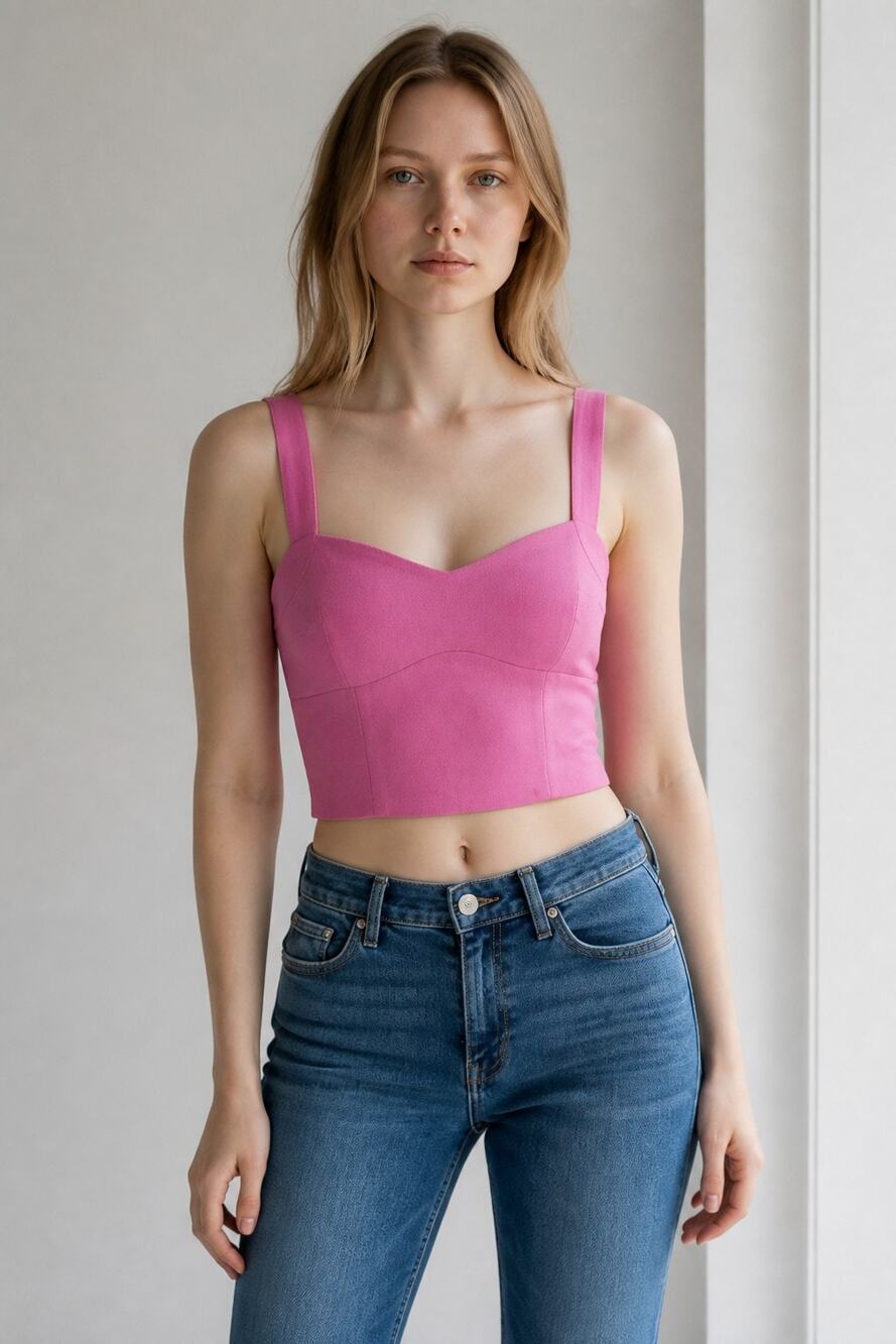 Abercrombie & Fitch Pink Smocked Corset Crop Top Cropped Tank Top Womens Size S